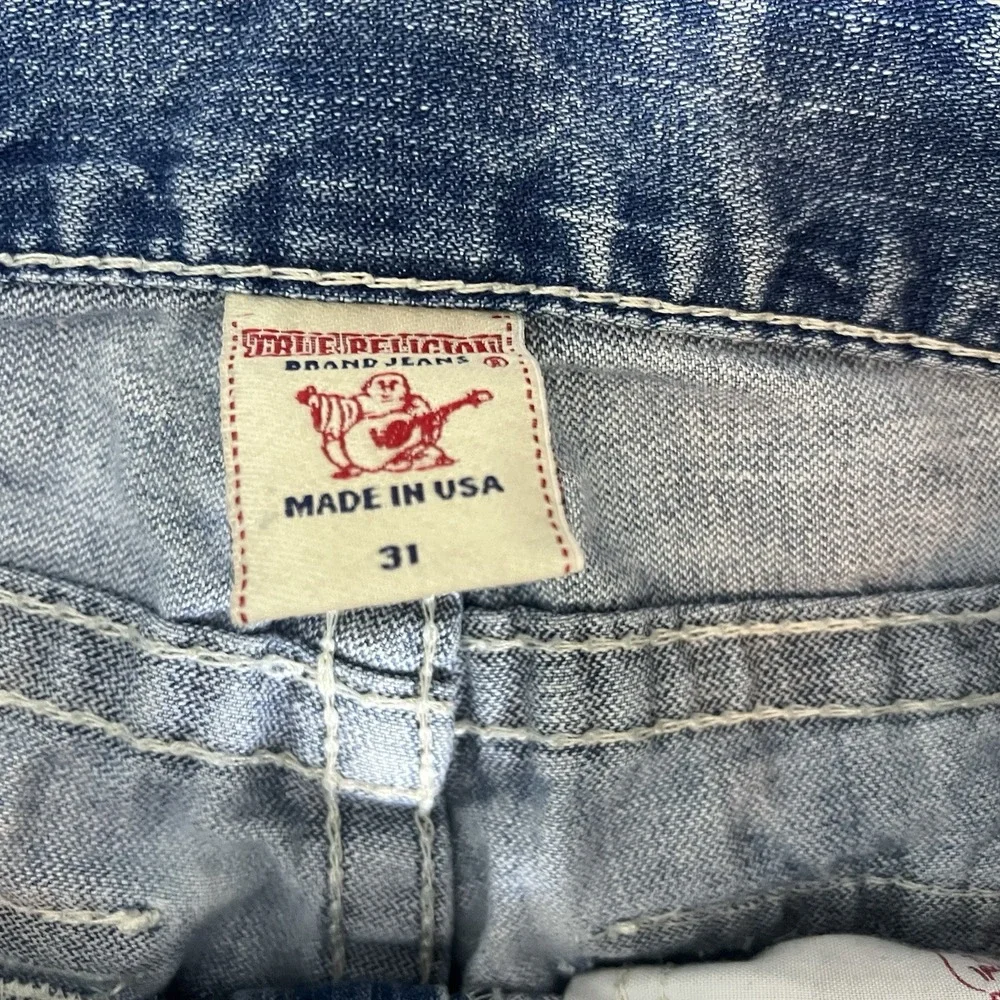Vintage Y2K True Religion Jeans USA Mens 31X32 Rainbow Ricky Baggy Loose Fit